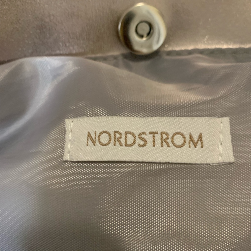 Large shop or travel silver metallic tote.